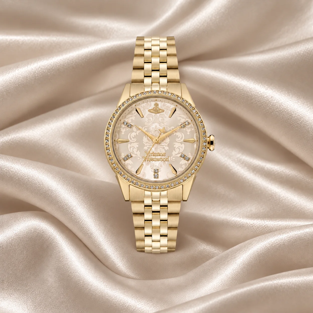 Vivienne Westwood gold — золотистий годинник із кремовим циферблатом