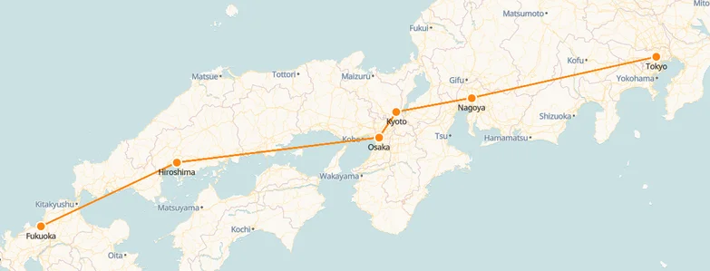 JAPANESE TRAINS Train Tickets in Japan Map Timetable