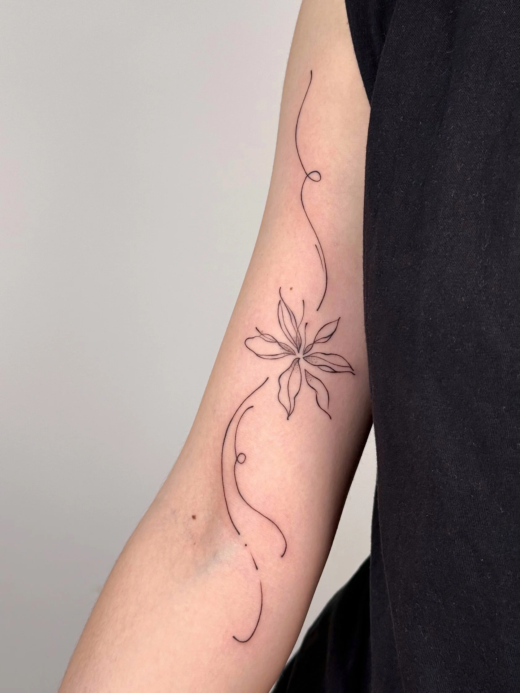 Botanisches Graphik-Tattoo von Daria – Arbeit 4