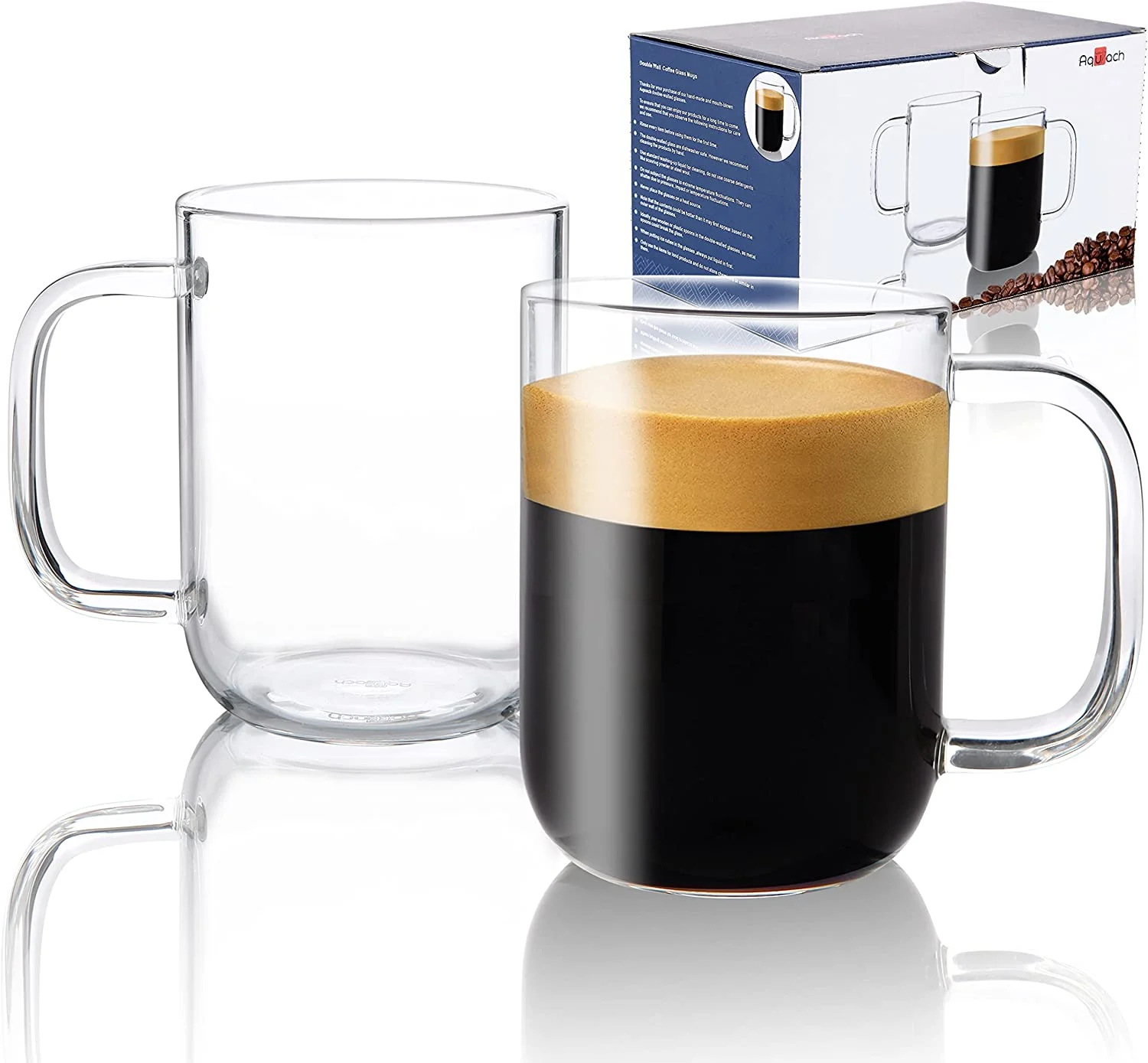 23 Double Walled Glass Mugs For Coffee Drinks