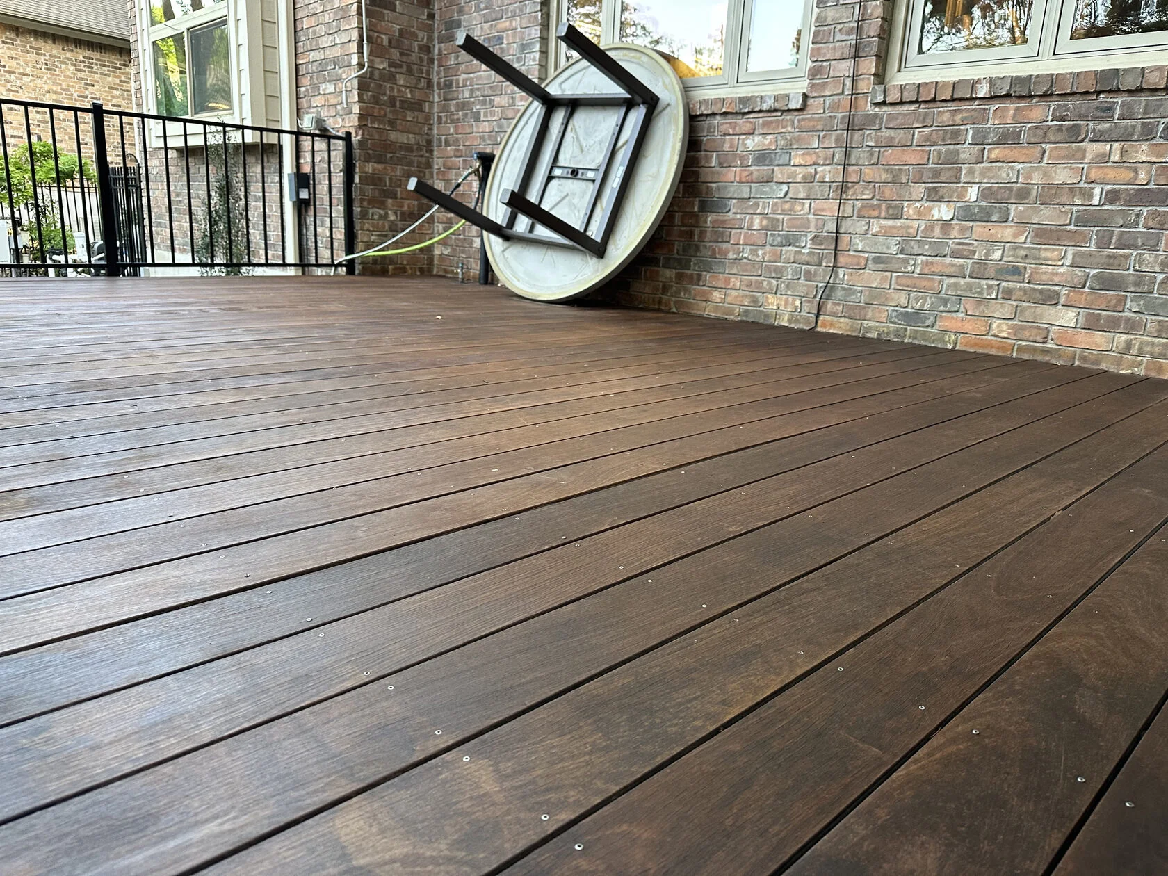 IPE hardwood deck restoration Austin TX — sanding and oil finish
