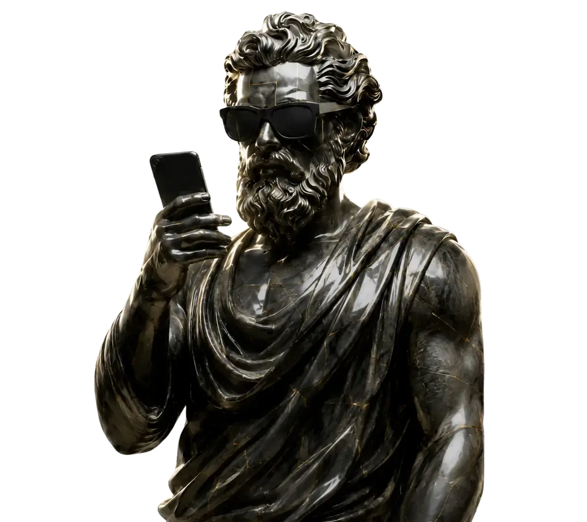 Ancient Greek marble statue — modern marketing power
