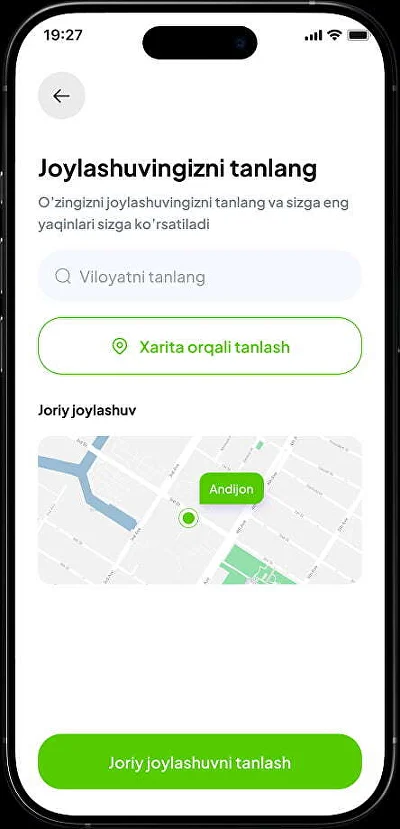 Joylashuvni tanlash ekrani