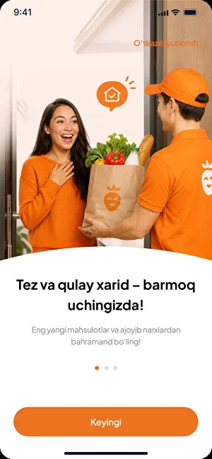 Onboarding: mahsulotni uyga yetkazib berish