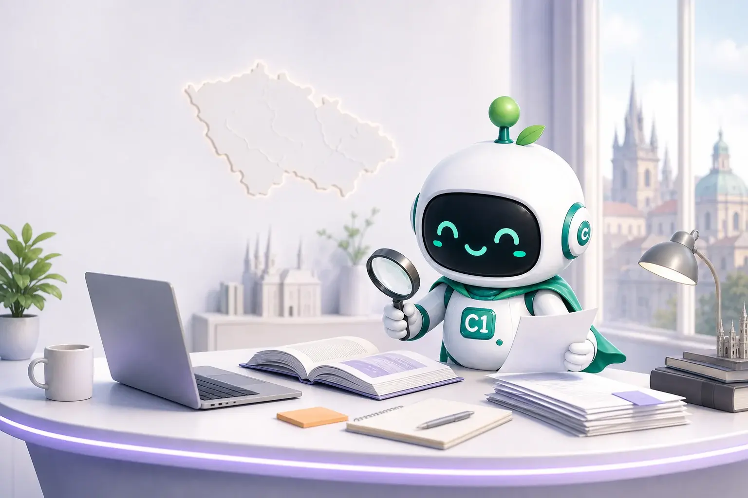 Маскот CENTR1 внимательно сравнивает медицинские условия страхования