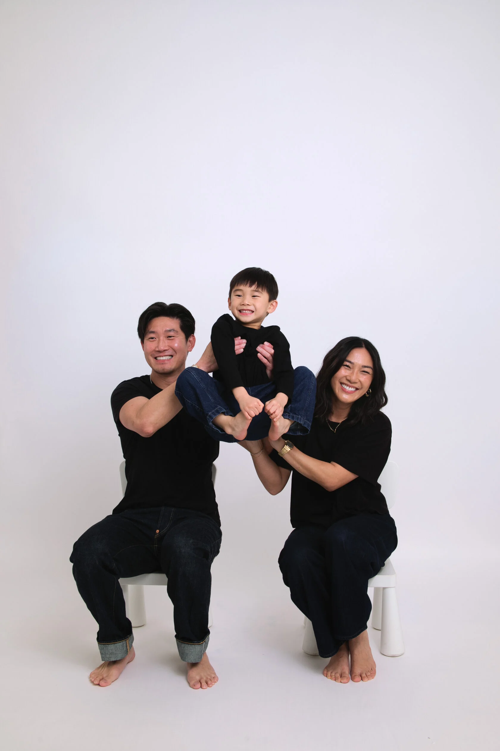 Family portrait session with kids in a private self-portrait studio in San Francisco