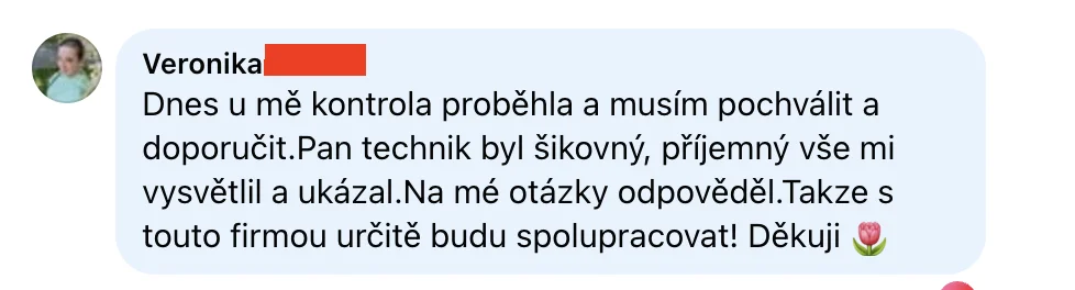 Facebook recenze zákazníka VOLITA 1