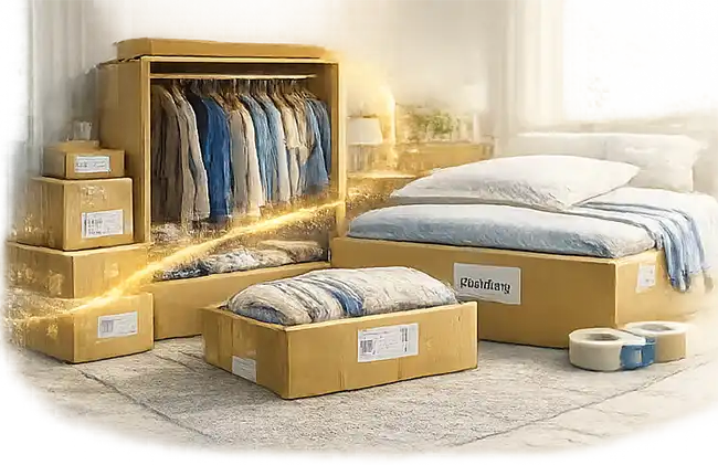 Packing bedroom