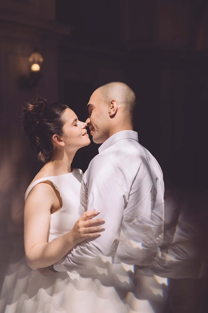 SF City Hall wedding couple portrait