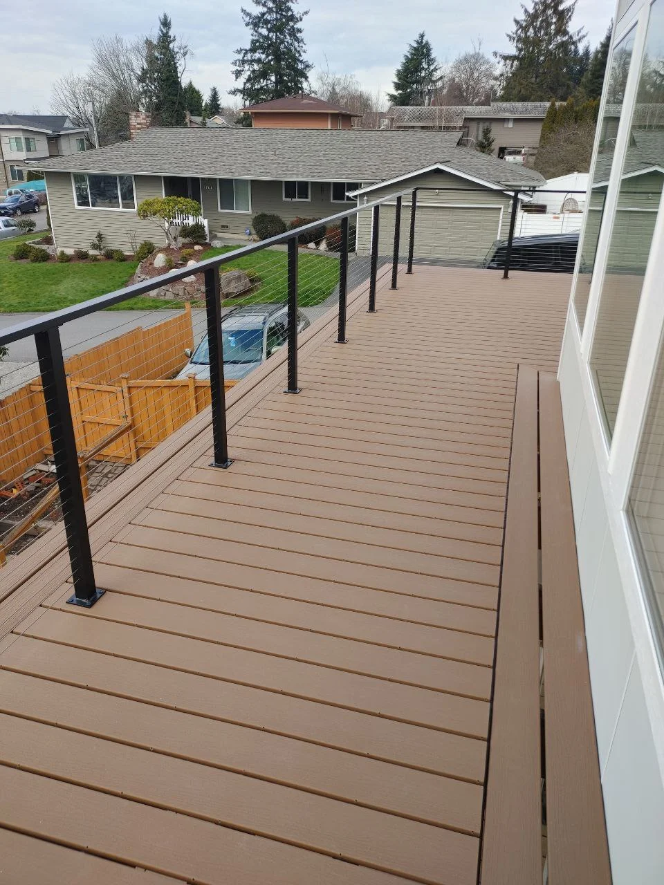 Composite deck with cable railing