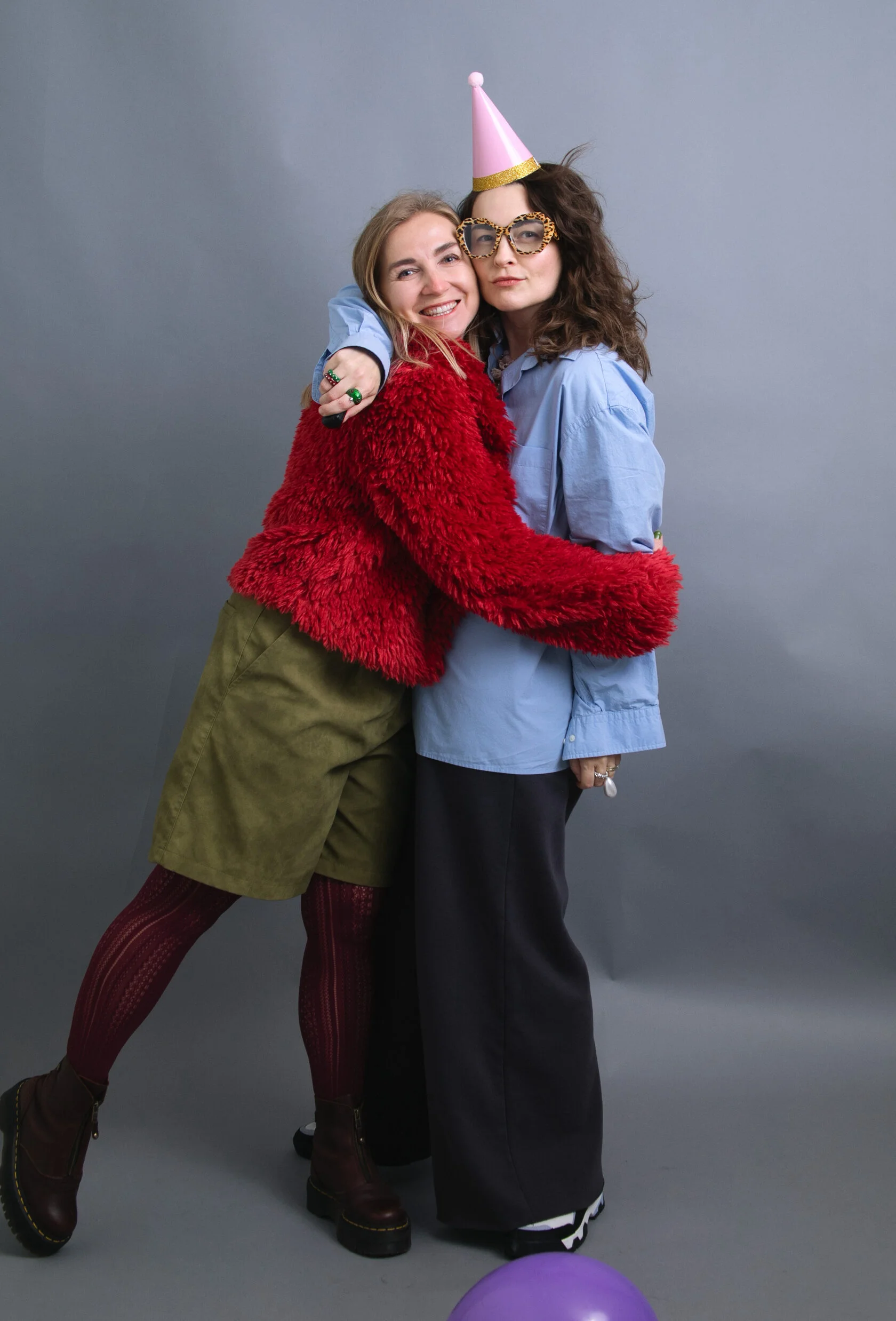 Woman celebrating her birthday during a private studio photoshoot in San Francisco