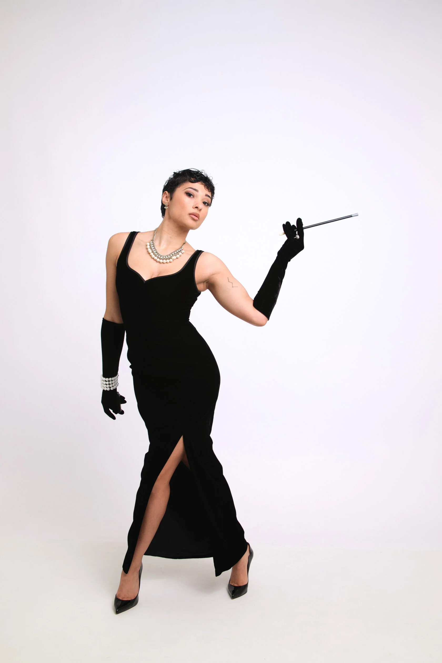 Playful individual photoshoot in a private studio