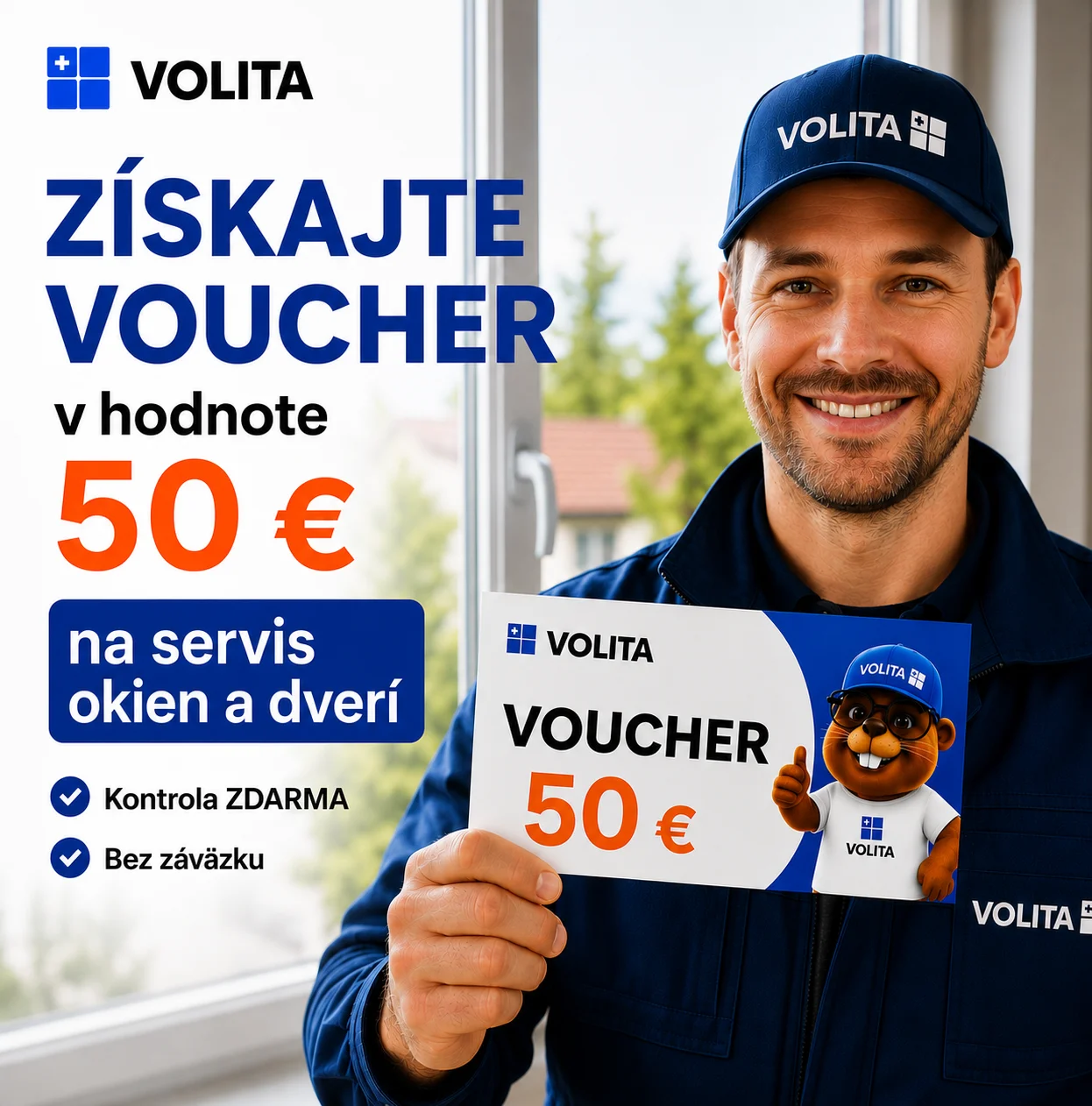 Voucher Volita na servis okien alebo dverí