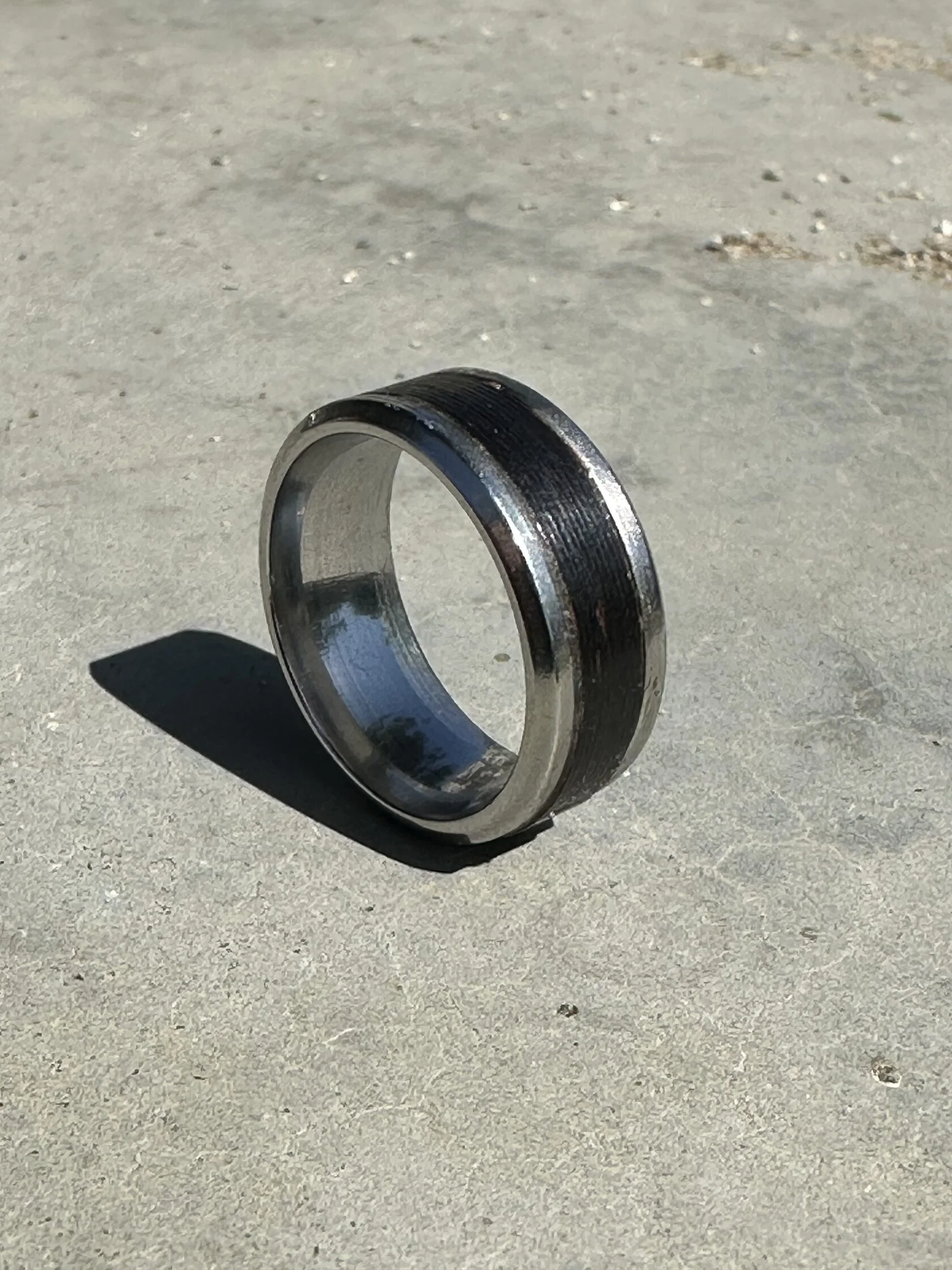 Pyrus&trade; inlay ring, silver-toned stainless steel core