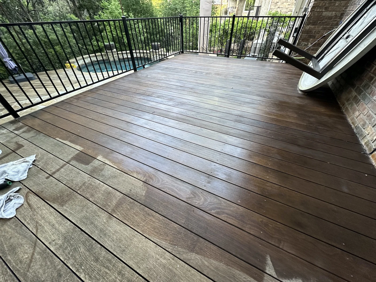IPE deck cleaning and UV protection Austin TX — deep cleaning, brightening, hardwood oil finish
