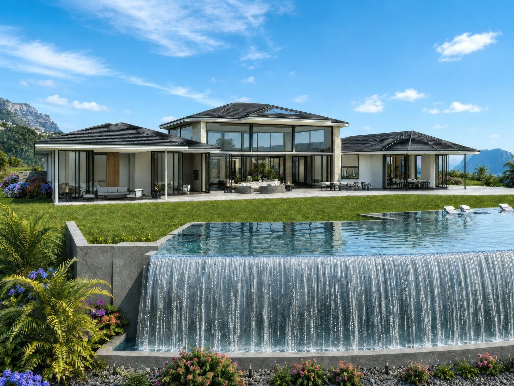 Maui estate — infinity pool, day