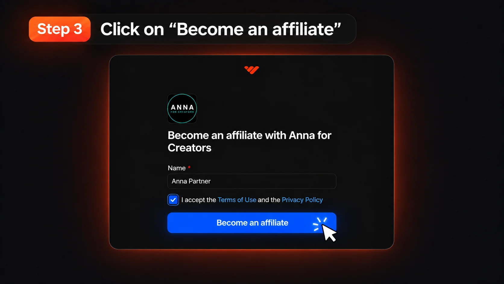 Become an affiliate with ANNA for Creators