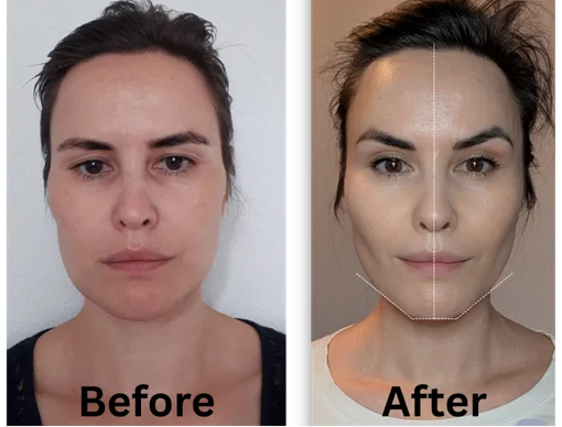 Photo series showing Lilya’s facial asymmetry progress over time