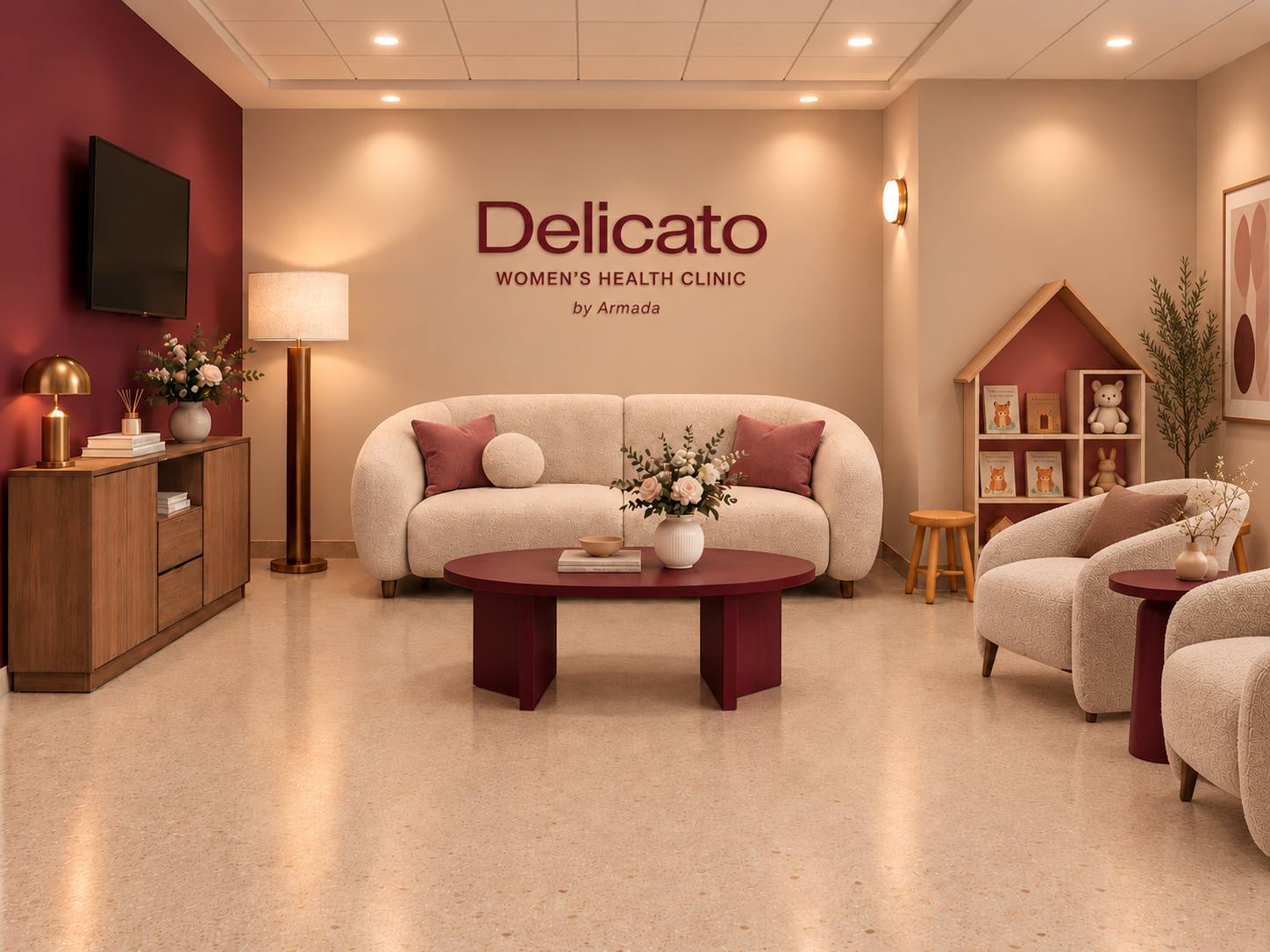 Зона ожидания клиники DELICATO CARE