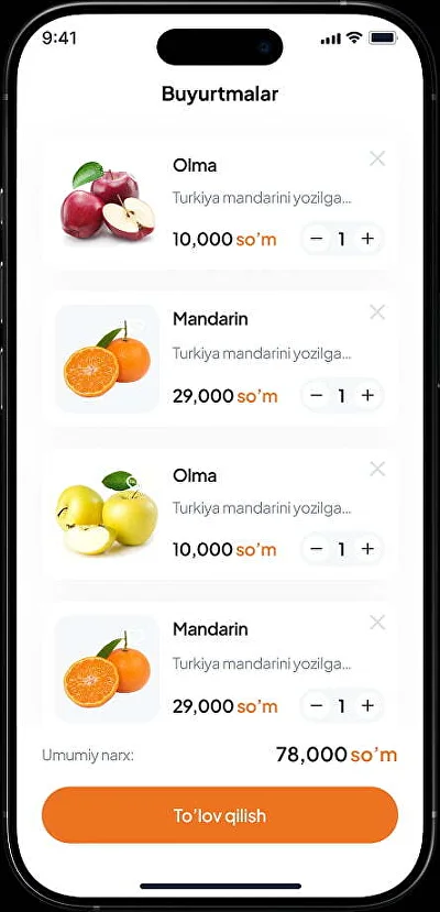 Qidiruv va kategoriyalar ekrani
