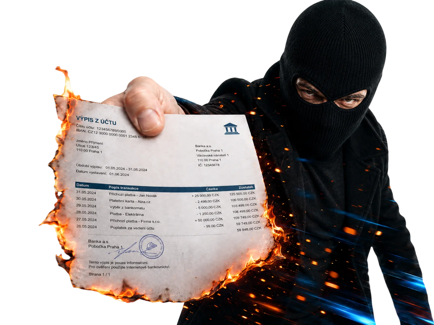 Иллюстрация к проверке банковской справки и происхождения денег для ВНЖ в Чехии