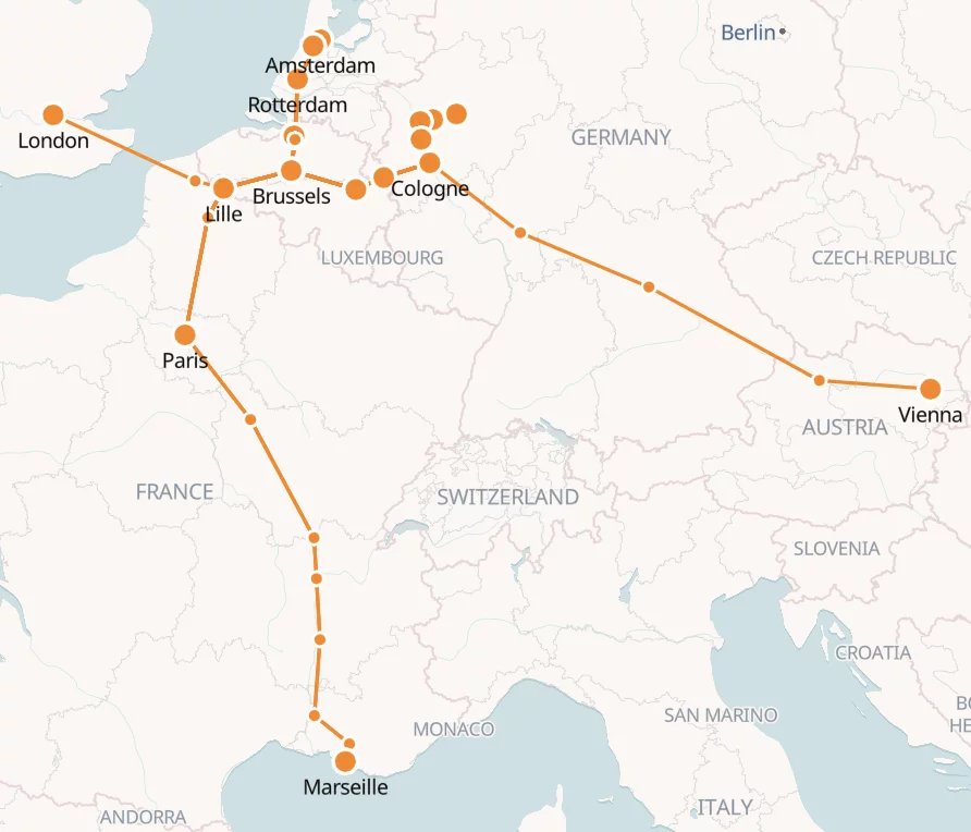 BENELUX TRAINS Belgium Netherlands Rail Map Tickets Schedule