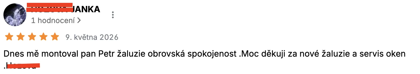 Google recenze zákazníka Volita