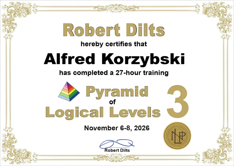 Example of Pyramid 3 certificate from Robert Dilts