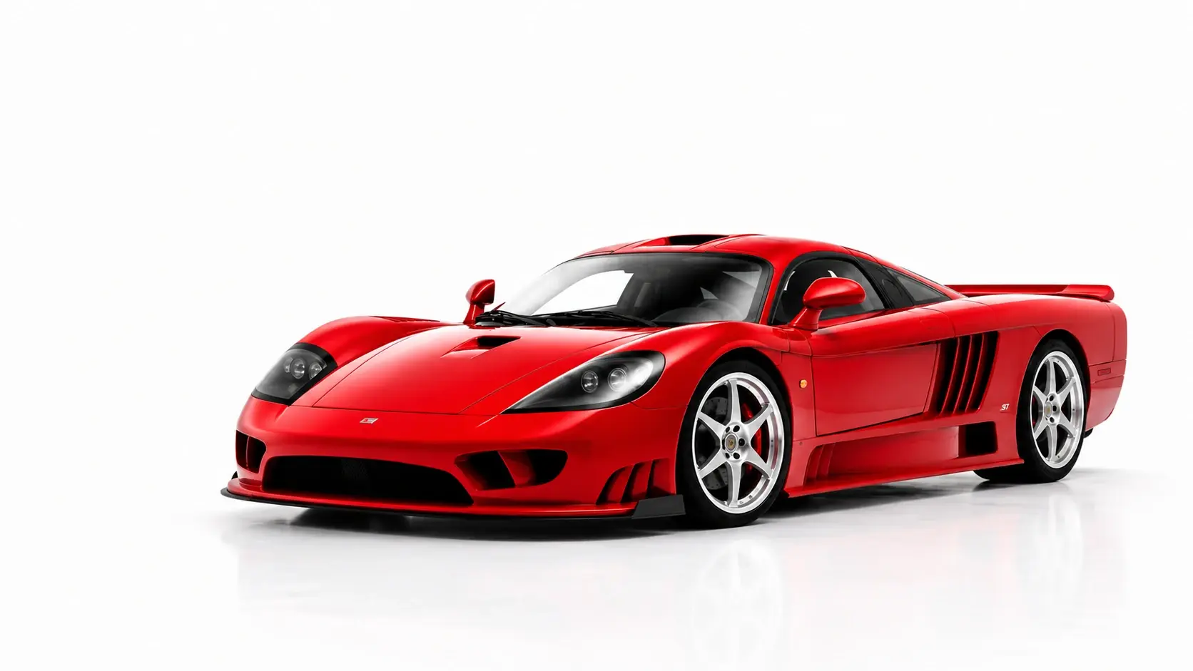 Red Saleen S7 in a white studio