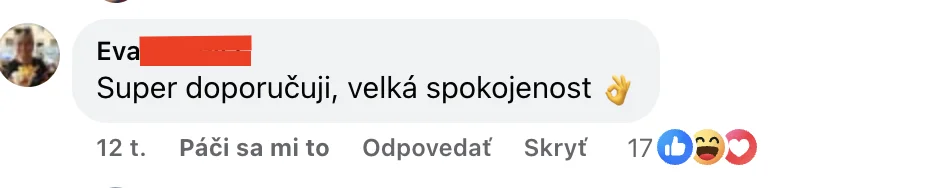 Facebook recenze zákazníka VOLITA 4
