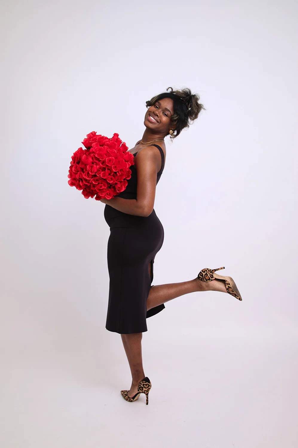 Birthday photos with friends in a modern San Francisco studio