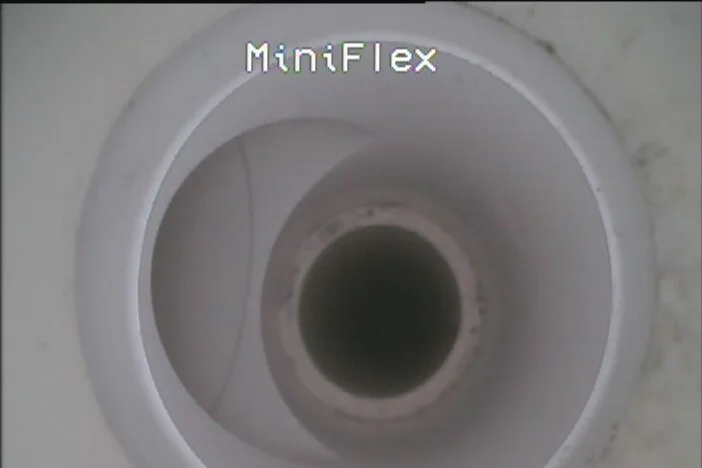 MiniFlex camera view inside a pipe