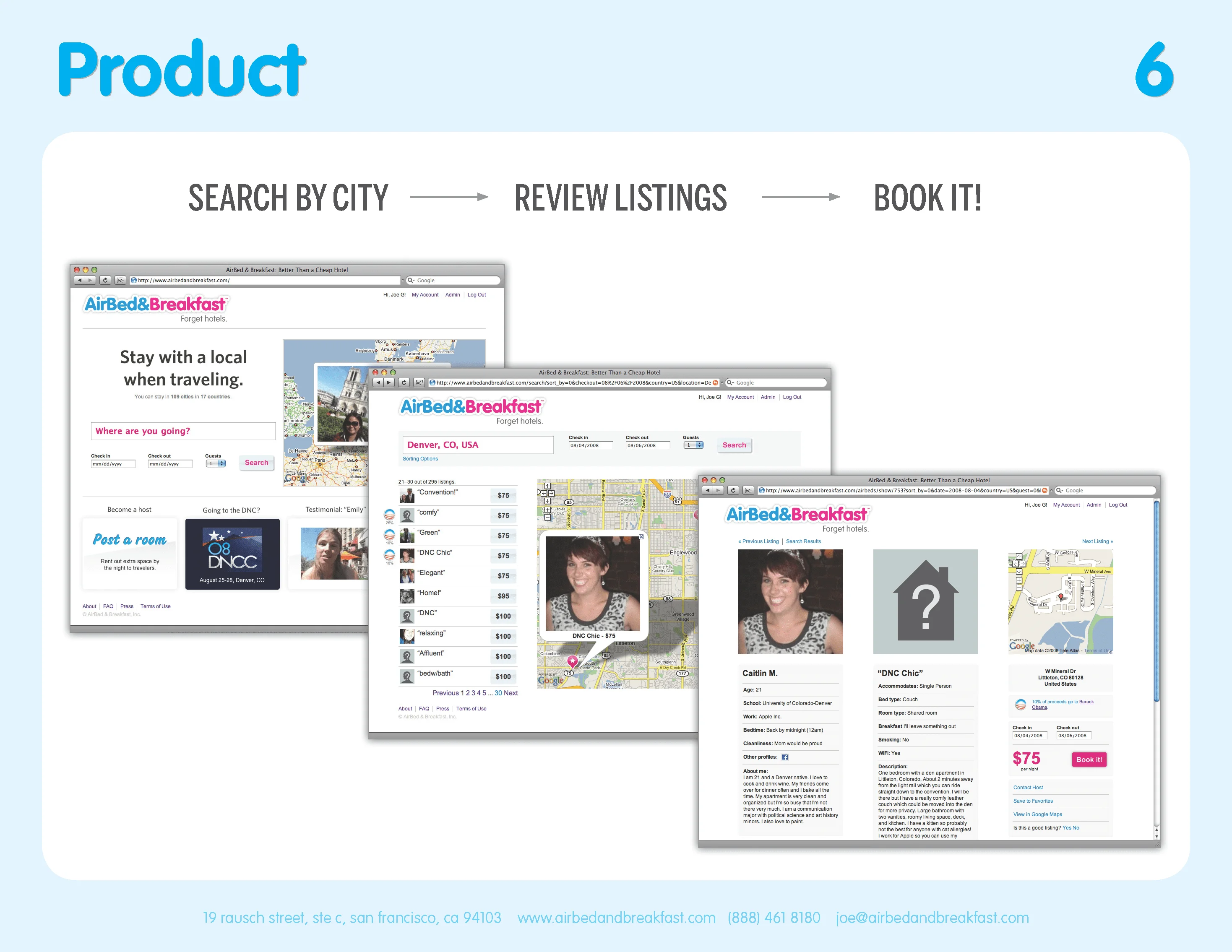 Sixth slide from Airbnb pitch deck