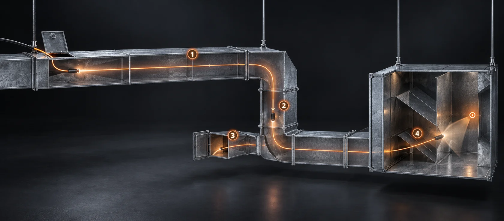 HVAC duct route visualization
