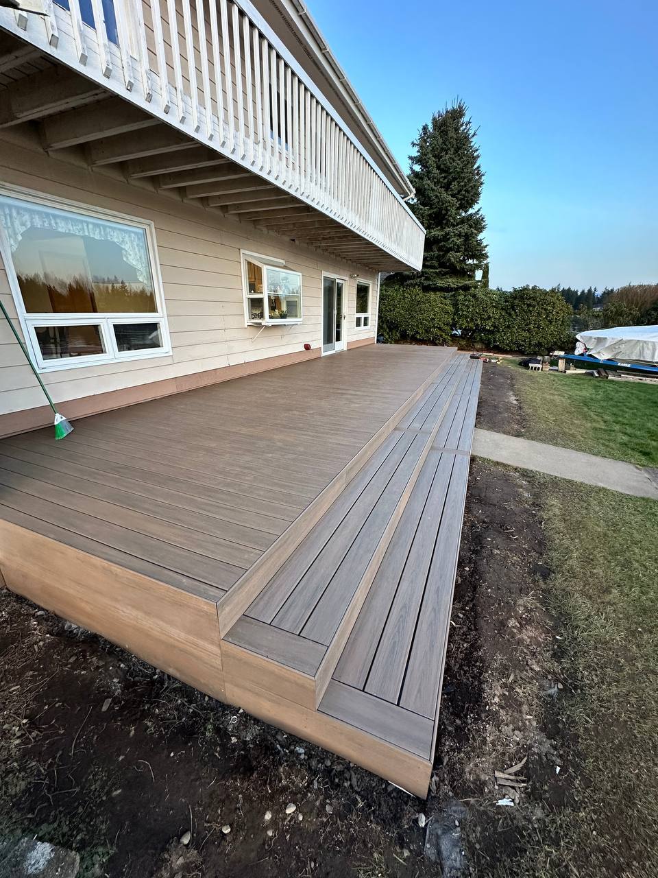 Composite deck steps