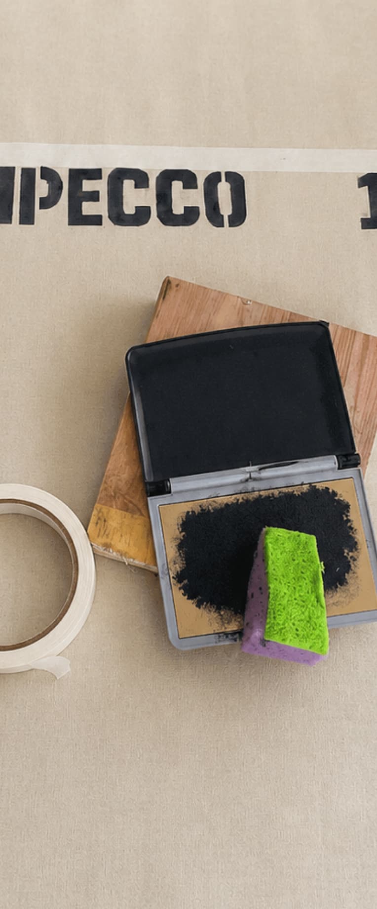 Tools used for hand-printing the menu