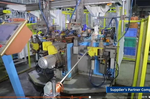 Alibaba on-site inspection video labeled 'Suppliers partner company' — red flag indicating a trading company