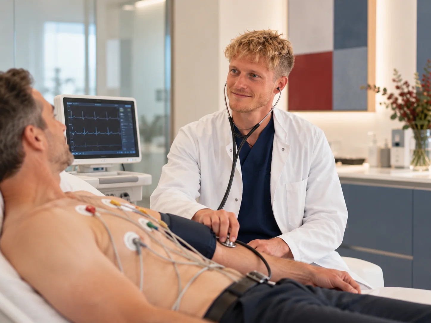 Ruhe-EKG: Elektroden werden angelegt
