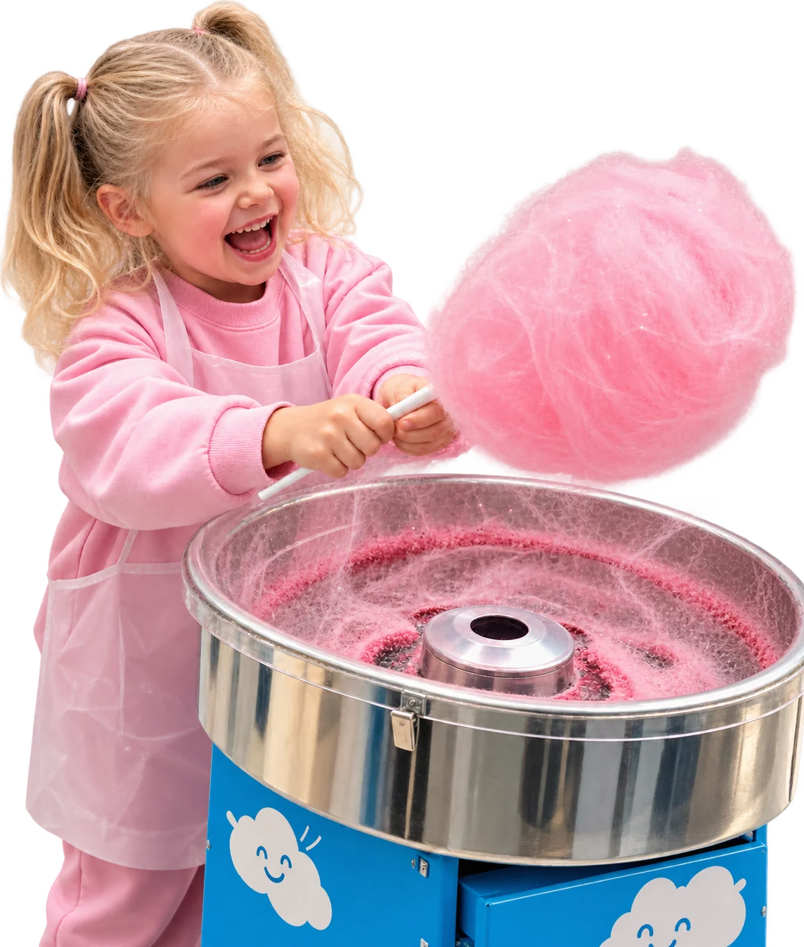 Child making candy floss at an Irish Clouds workshop
