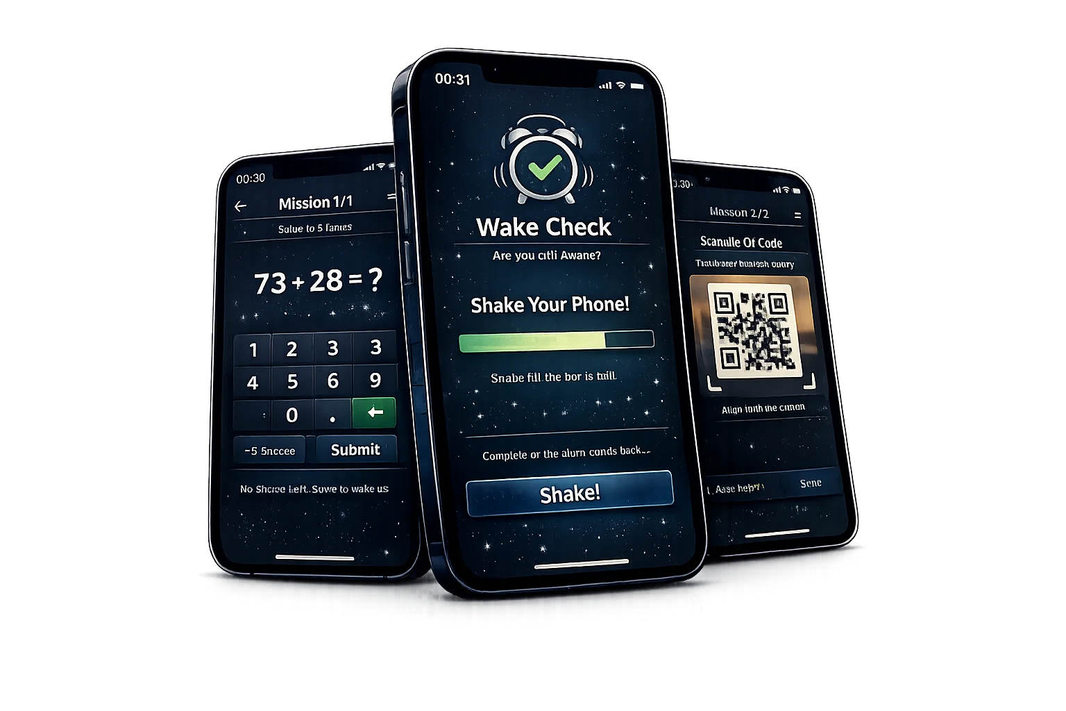 WakeUp app preview on iPhone