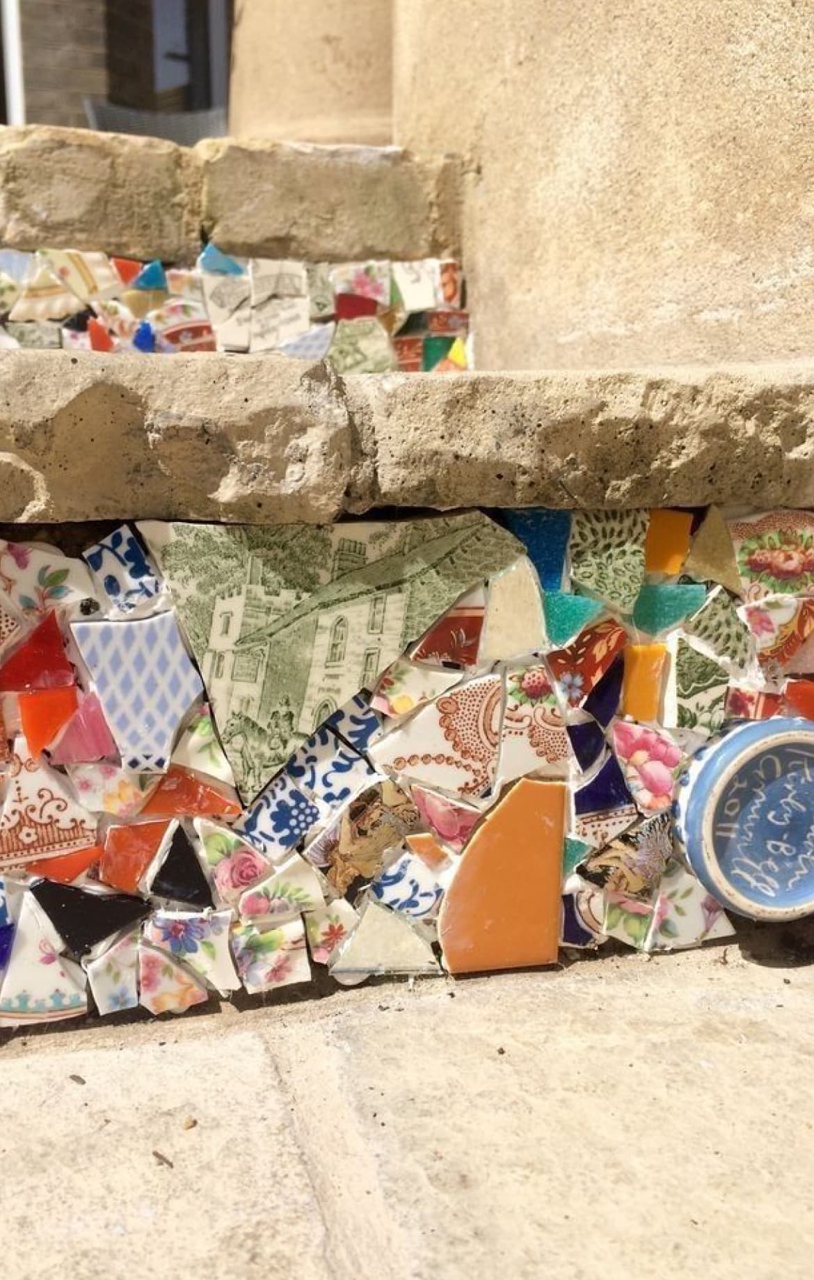 Mosaic made from broken ceramics
