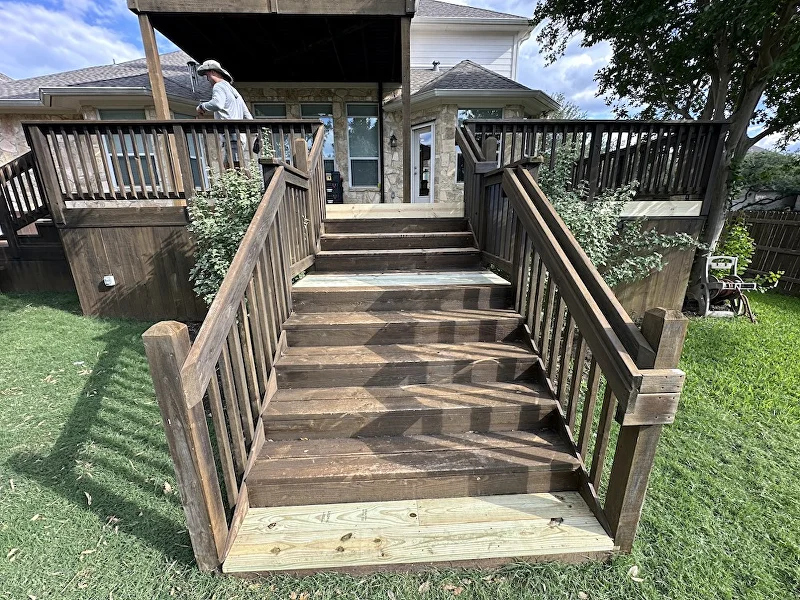 Pre-sale deck repair and preparation Austin TX — refinished deck ready for listing