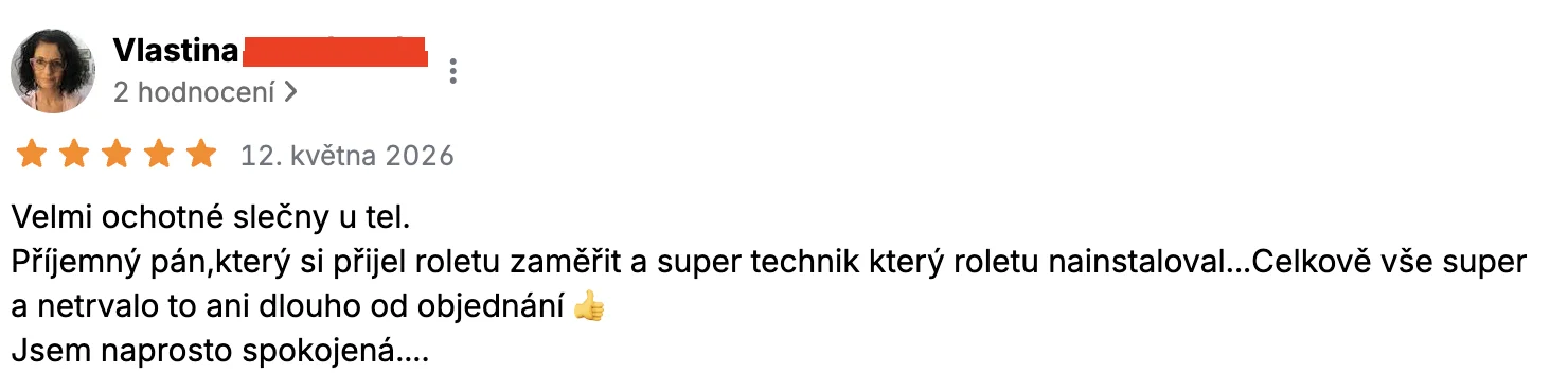 Google recenze zákazníka Volita